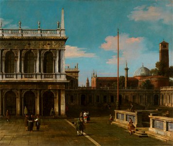 Canaletto (Venice 1697-Venice 1768) - Capriccio View of the Piazzetta with the Libreria - RCIN 405268 - Royal Collection