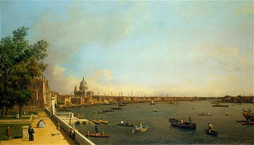 Canaletto (Venice 1697-Venice 1768) - London, The Thames from Somerset House Terrace towards the City - RCIN 400504 - Royal Collection