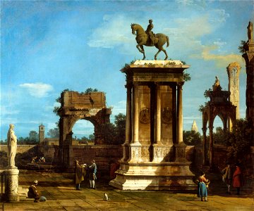 Canaletto (Venice 1697-Venice 1768) - The Colleoni Monument in a Capriccio Setting - RCIN 404415 - Royal Collection
