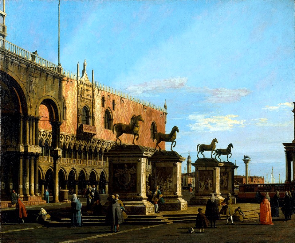Canaletto (Venice 1697-Venice 1768) - Capriccio View of the Piazzetta with the Horses of San Marco - RCIN 404414 - Royal Collection