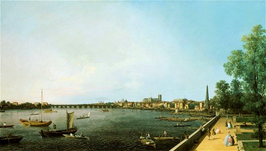 Canaletto (Venice 1697-Venice 1768) - London, The Thames from Somerset House Terrace towards Westminster - RCIN 400506 - Royal Collection
