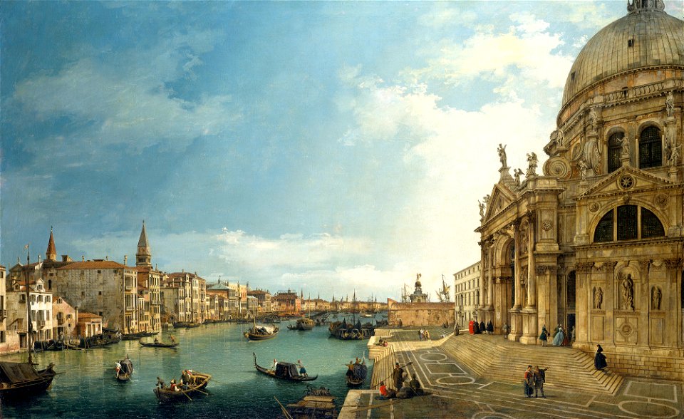 Canaletto (Venice 1697-Venice 1768) - The Grand Canal with Santa Maria della Salute looking East towards the Bacino - RCIN 404397 - Royal Collection