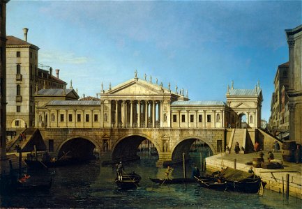Canaletto (Venice 1697-Venice 1768) - Capriccio View with Palladio's Design for the Rialto Bridge - RCIN 404029 - Royal Collection