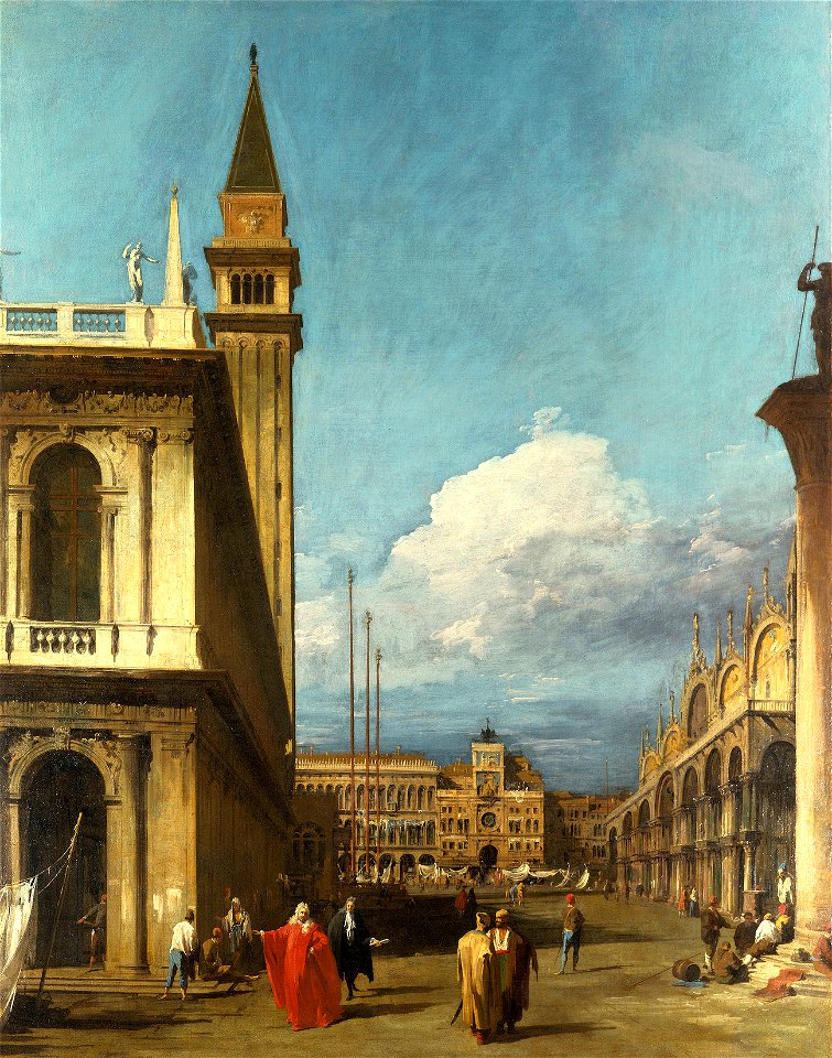Canaletto (Venice 1697-Venice 1768) - The Piazzetta looking North towards the Torre dell’Orologio - RCIN 405074 - Royal Collection
