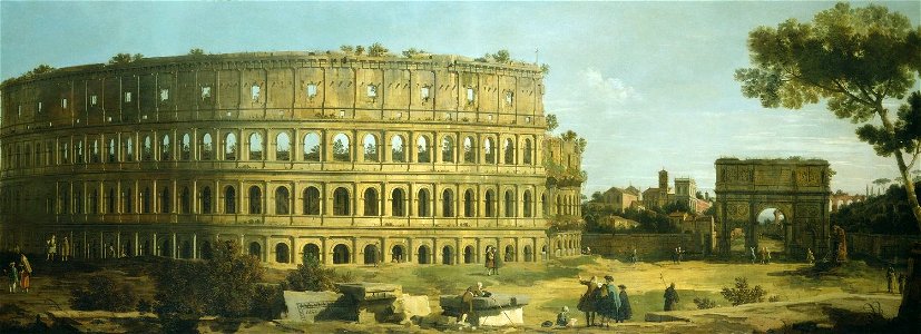 Canaletto (Venice 1697-Venice 1768) - Rome, View of the Colosseum and the Arch of Constantine - RCIN 404432 - Royal Collection