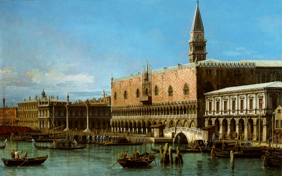 Canaletto (Venice 1697-Venice 1768) - Venice, The Molo with the Prisons and the Doges' Palace - RCIN 400517 - Royal Collection