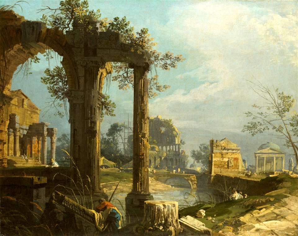 Canaletto - A Capriccio View with Ruins 1742-44