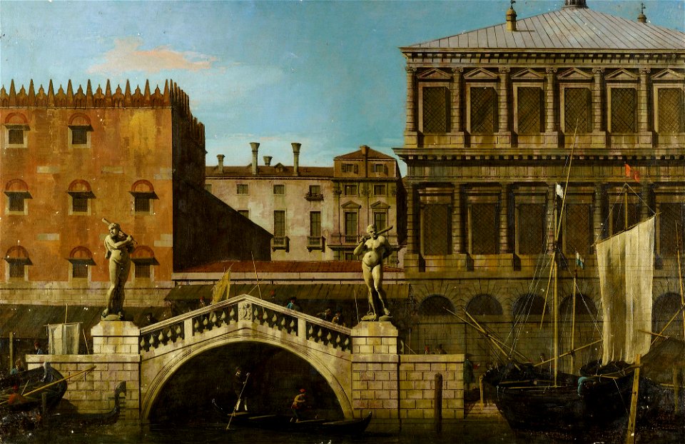 Canaletto (Venice 1697-Venice 1768) - Venice, Caprice View of the Zecca and Granaries with the Ponte della Pescaria - RCIN 405267 - Royal Collection