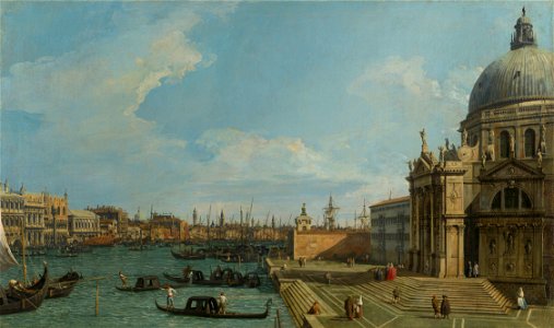 Canaletto (Venice 1697-Venice 1768) - The Grand Canal with Santa Maria della Salute towards the Riva degli Schiavoni - RCIN 400520 - Royal Collection