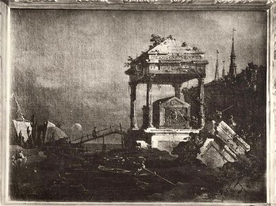 Canaletto - Capriccio con tomba sulla laguna, inv. 3354