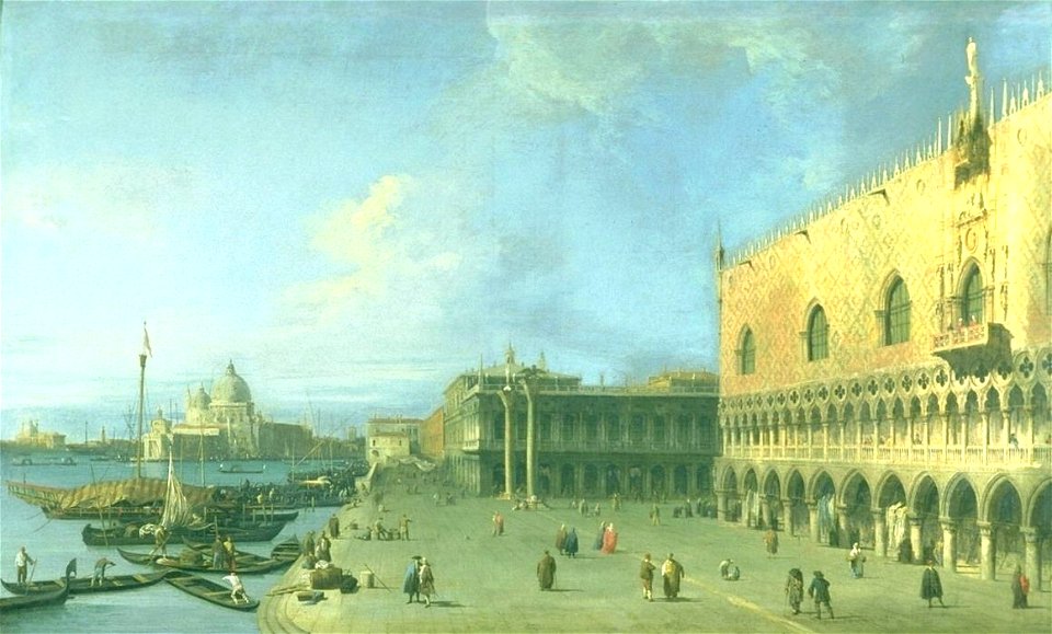 Canaletto - Der Molo vor dem Dogenpalast in Venedig, um 1730