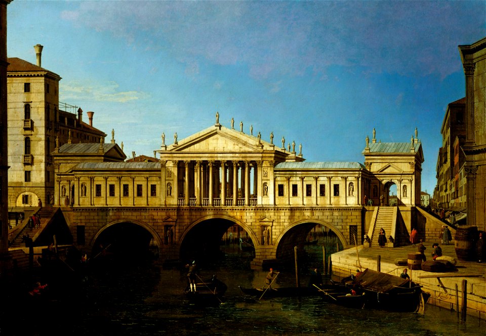 Canaletto - Caprice View with Palladio's Design for the Rialto RCIN 404029