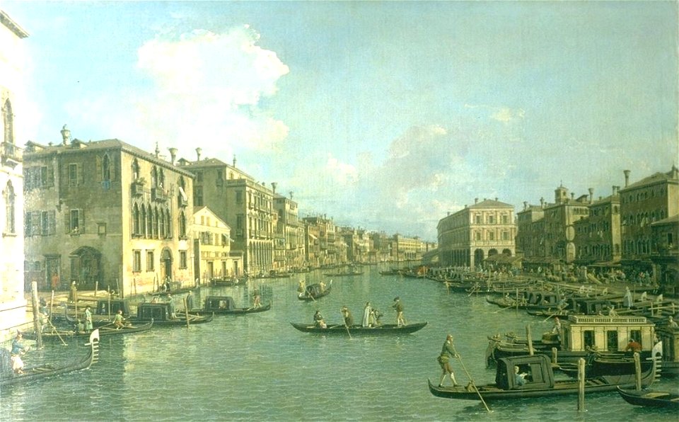 Canaletto - Der Canal Grande mit Blick in südöstlicher Richtung auf die Rialtobrücke, um 1758-1763