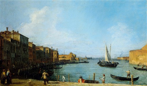 Canaletto - The Canale di Santa Chiara looking north towards the Lagoon RCIN 401403. Free illustration for personal and commercial use.