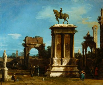 Canaletto - The Colleoni Monument in a Caprice Setting RCIN 404415
