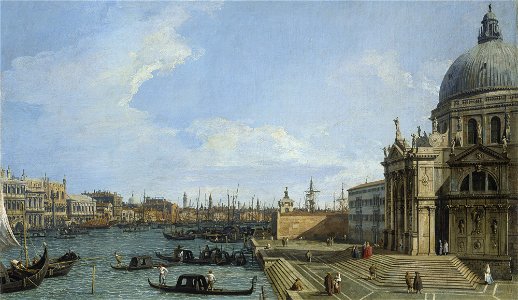 Canaletto - The Grand Canal with S. Maria della Salute towards the Riva degli Schiavoni RCIN 400520