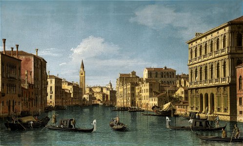 Canaletto - The Grand Canal looking north-west from Ca' Corner to Ca' Contarini degli Scrigni, with the campanile of Santa Maria della Carità