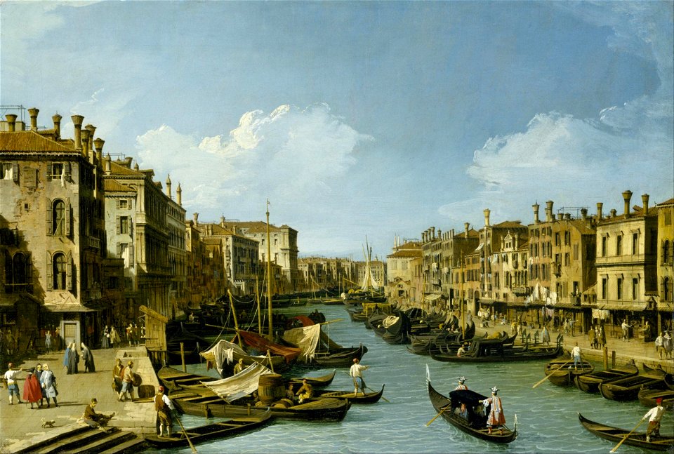 Canaletto - The Grand Canal near the Rialto Bridge, Venice - Google Art Project
