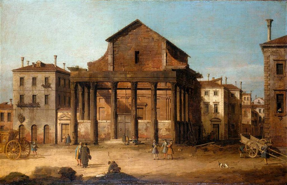 Canaletto - The Temple of Antoninus and Faustina, Rome c. 1740-6