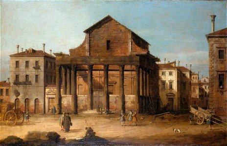 Canaletto - The Temple of Antoninus and Faustina, Rome c. 1740-6