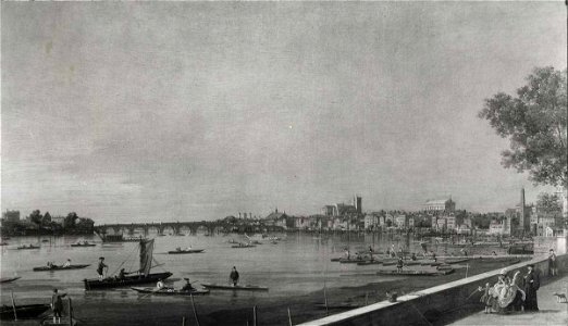 Canaletto - Veduta di Londra con il Tamigi da Somerset House verso il ponte di Westminster, Collezione duca di Hamilton e Brandon