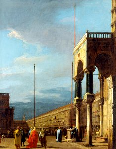 Canaletto - The Piazza looking North-West with the Narthex of San Marco c.1723-24