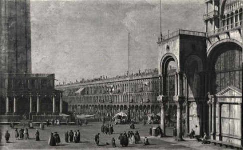 Canaletto - Veduta di Venezia con piazza S. Marco e la Loggetta, Collezione Borletti