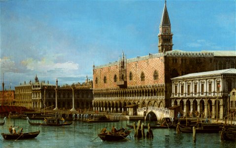 Canaletto - Venice The Molo with the Prisons and the Doges' Palace Signed and dated 1743