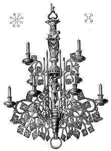 Candelabrum in Temple Church Bristol. Free illustration for personal and commercial use.