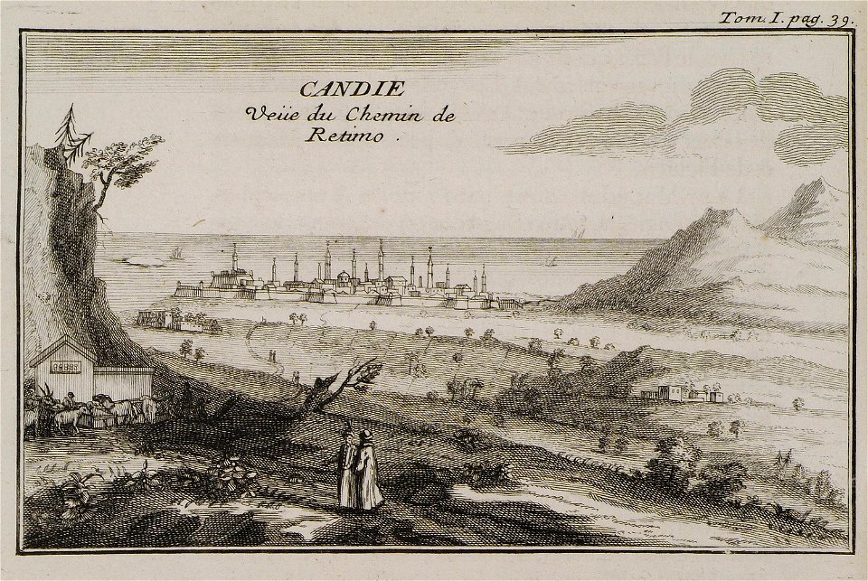 Candie Veue du Chemin de Retimo - Tournefort Joseph Pitton De - 1717