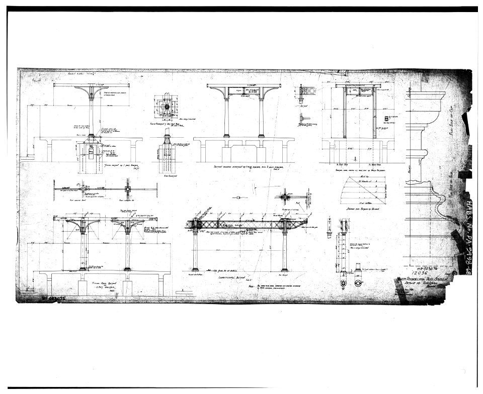 Canopy Plans, Sections, and Details (n.d.) - North Philadelphia Station