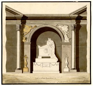 Canova - (attribué à) - Elévation d'un mausolée, tombeau d'Alfieri à Santa Croce, 837.1.972