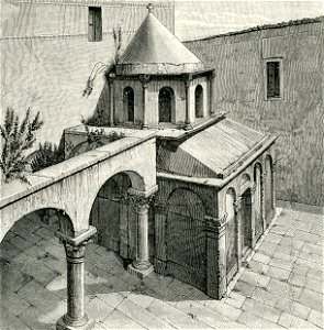 Canosa di Puglia mausoleo di Boemondo accanto al lato meridionale della cattedrale xilografia di Barberis 1898