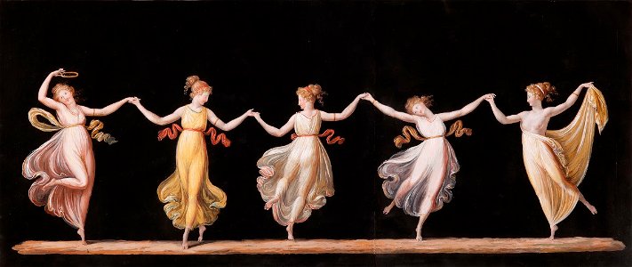 Canova - five dancers holding hands, 1798-1799
