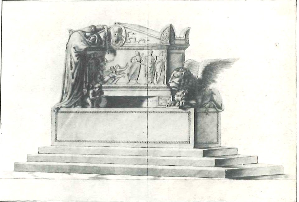 Canova - Progetto per un monumento a Tiziano - Penna, inchiostro seppia, acquarello su carta, Cl. III n. 8134