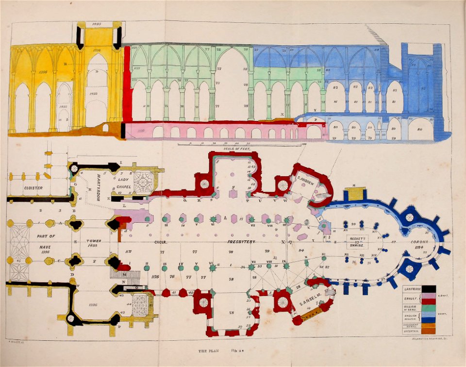 Canterbury Cathedral Plan Willis 1845