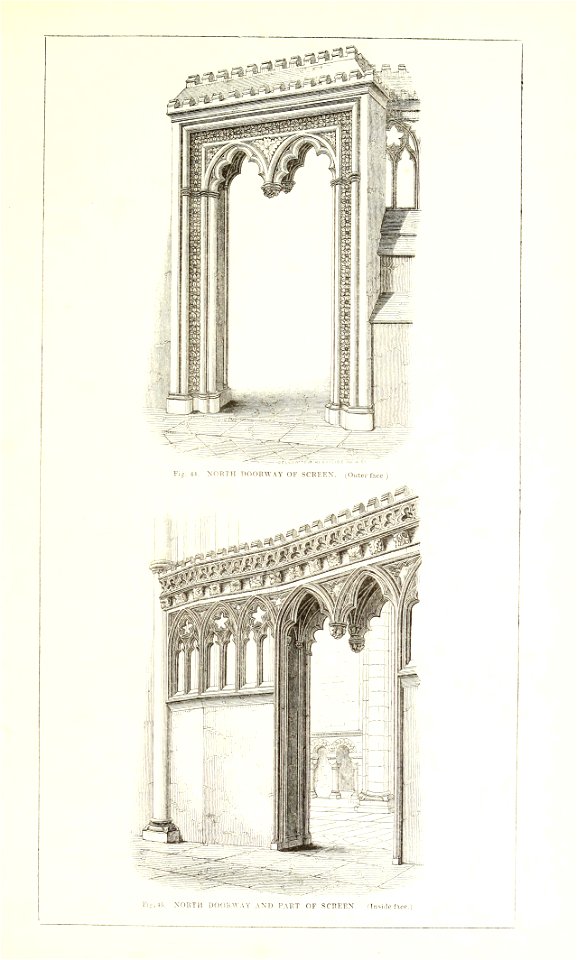 Canterbury Cathedral North Doorway of Screen Willis 1845