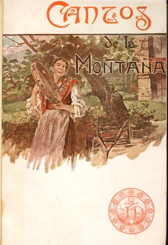 Cantos de la Montaña, 1901, cover by Mariano Pedrero, collection of BMS