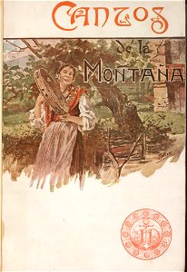 Cantos de la Montaña, 1901, cover by Mariano Pedrero, collection of BMS. Free illustration for personal and commercial use.