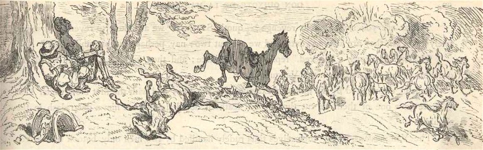 Cap XV Rocinante acomete as éguas Gustave Doré