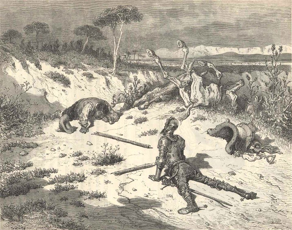 Cap XXIII Dom Quixote e Sancho Pança destroçados