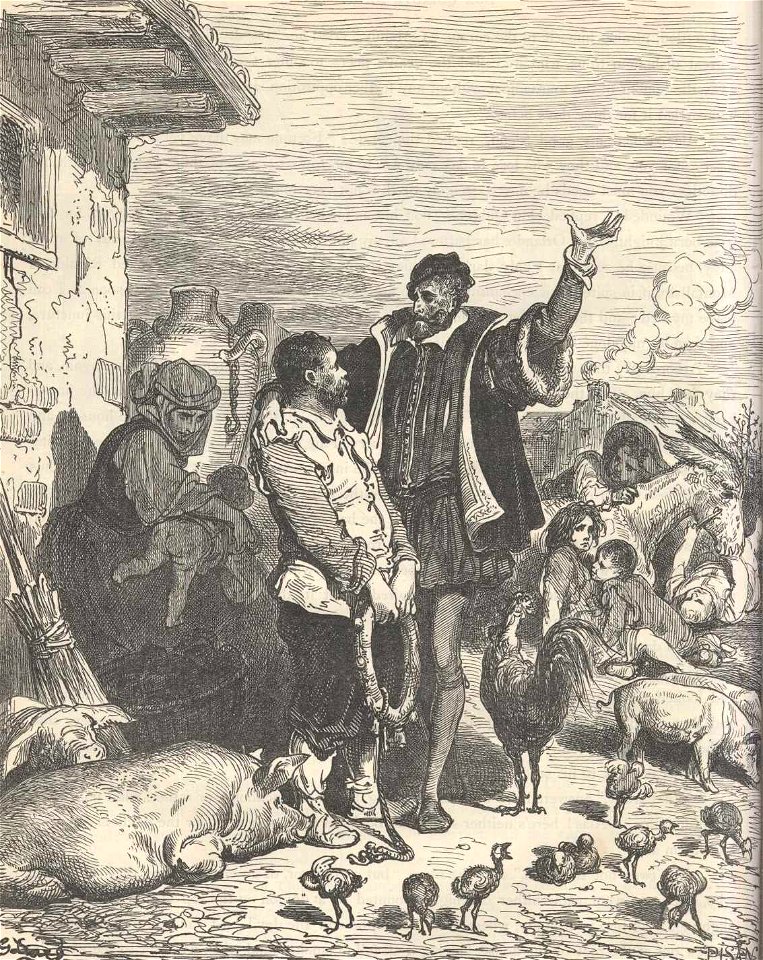Cap VII D. Quixote convence Sancho Pança II G Doré