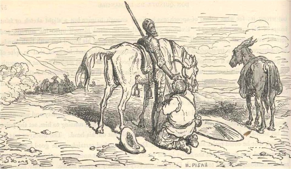 Cap X Sancho Pança pede a Dom Quixote que lhe dê a ilha prometida