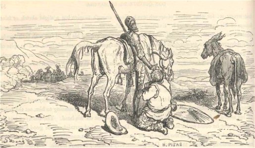 Cap X Sancho Pança pede a Dom Quixote que lhe dê a ilha prometida