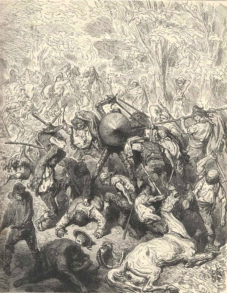 Cap XV Dom Quixote luta com os iangueses Gustave Doré