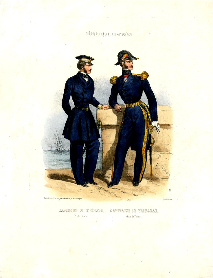 Capitaine de frégate, petitie tenue, Capitaine de vaisseau, Grande tenue (BM 1925,0409.26)