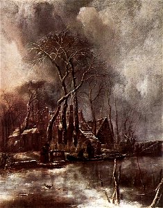 CAPELLE Jan van de Winter Landscape. Free illustration for personal and commercial use.