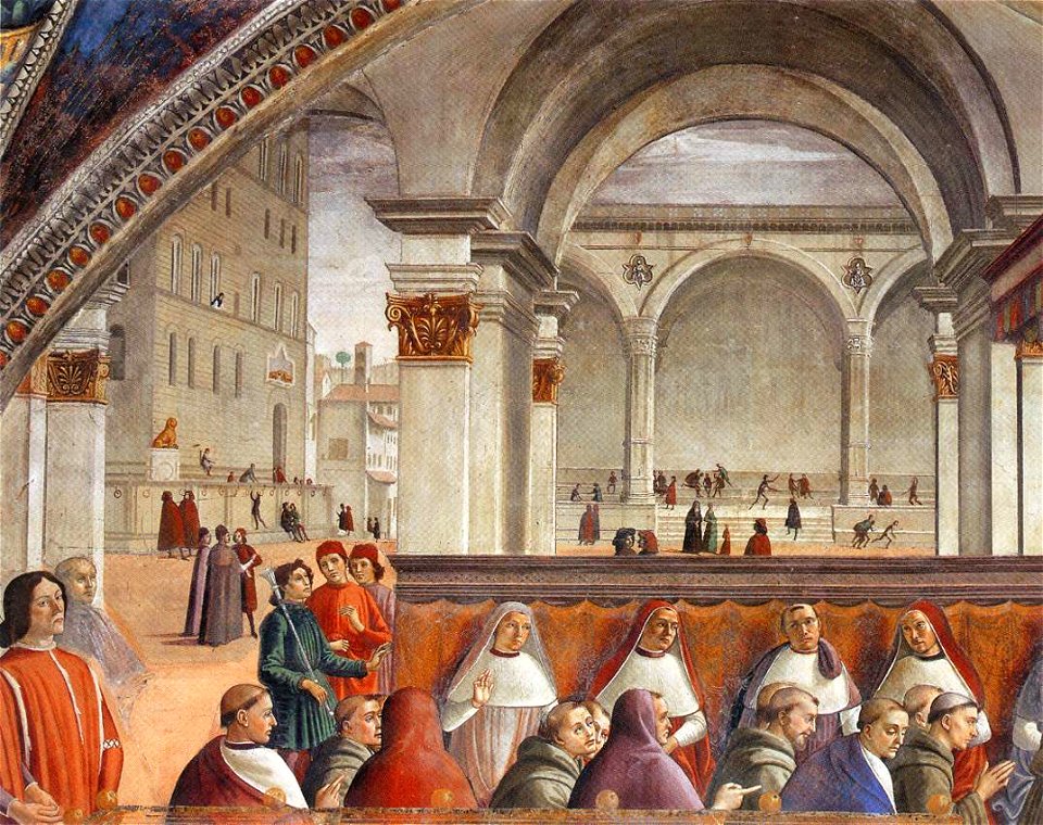 Capella sassetti, conferma della regola francescana, dettaglio 02
