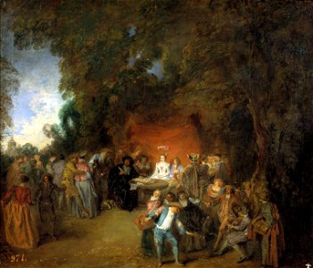Capitulaciones de boda y baile campestre (Watteau)