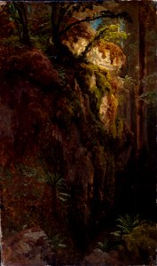 August Cappelen - Landscape Study with a Ravine - NG.M.00289-010 - National Museum of Art, Architecture and Design. Free illustration for personal and commercial use.
